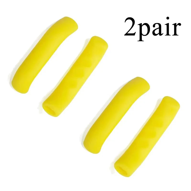 1/2/5pairs Bicycle Brake Handle Cover Silicone MTB Grip Gloves Anti Slip Bicycle Protective Equipment Bicycle Accessories Oasis Select 2pair Yellow