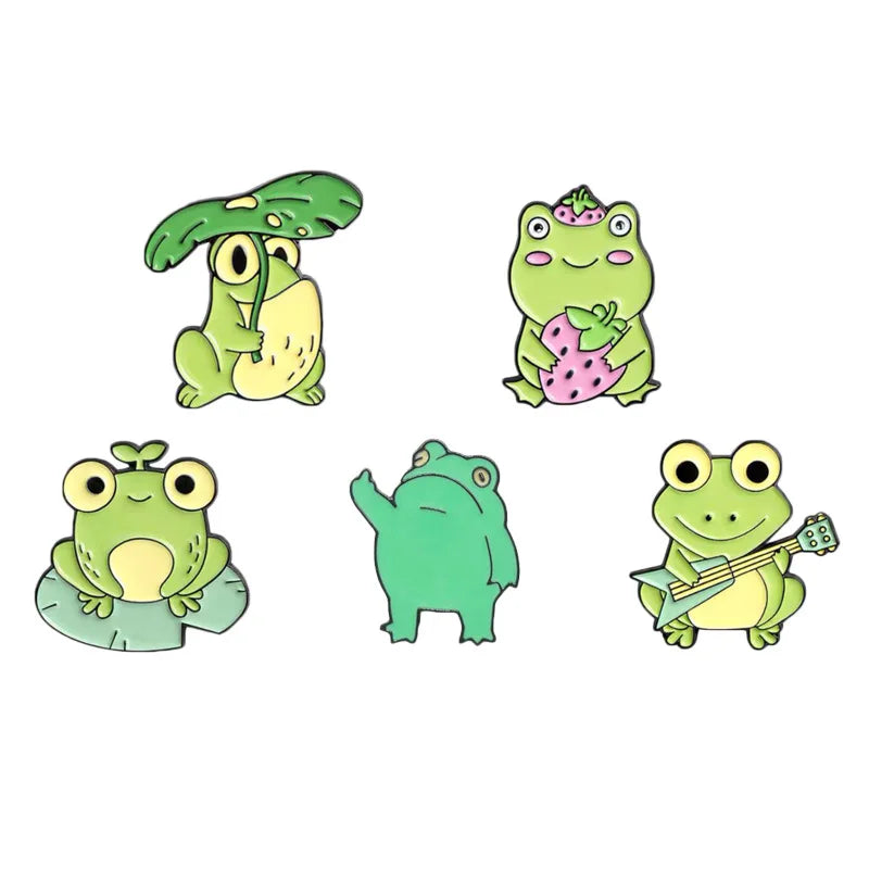 Funny Frog Zinc Alloy Brooch – Cartoon Animal Badge Pin Novelty Brooch Pin Oasis Select