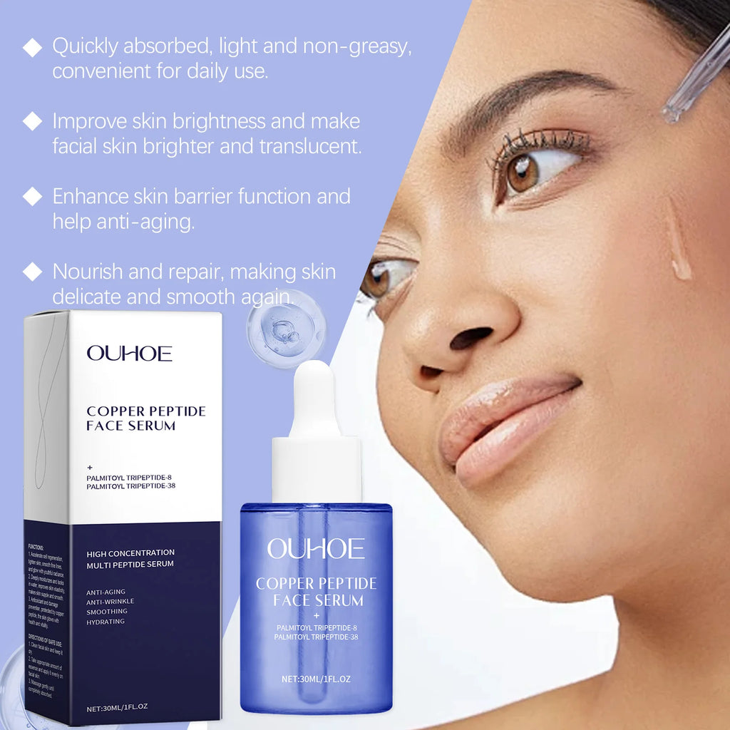 30ML Facial Serum Gentle Moisturizing Nourishing Enhance Smoothness Improve Skin Elasticity Glowing Copper Peptide Face Serum Oasis Select