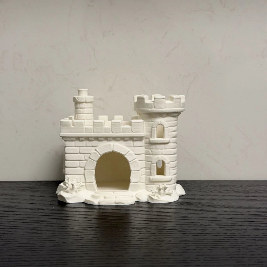 3D Printed Castle Aquarium Ornaments Multi-Opening Fish & Shrimp Hideout, Fairy Tale Themed Decor for Freshwater Saltwater Tanks Oasis Select