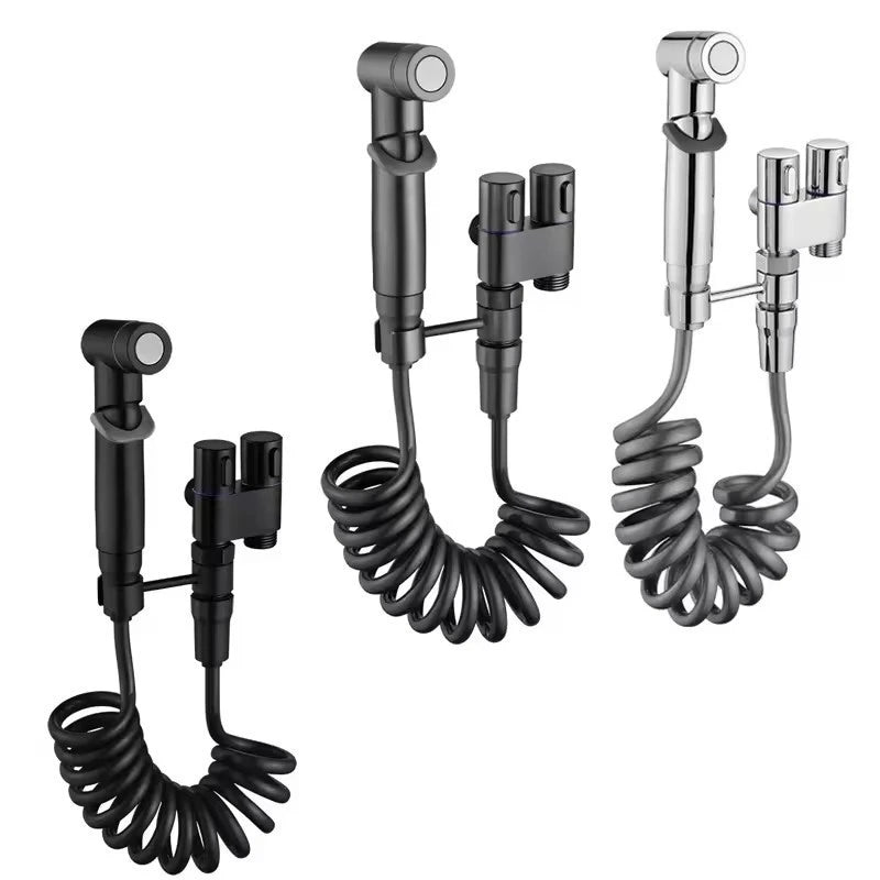 Toilet Cleaning Bidet Toilet Sprayer Set Water Portable Handheld Bidet Sprayer Shower Double Outlet Angle Valve Accessories Oasis Select
