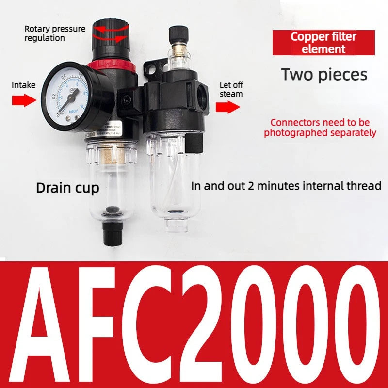 AFC2000G1/4 "air Compressor Oil-water Separator Air Source Processor Two-piece Air Filter for Pressure Reducing Valve Regulator Oasis Select copper core AFC2000