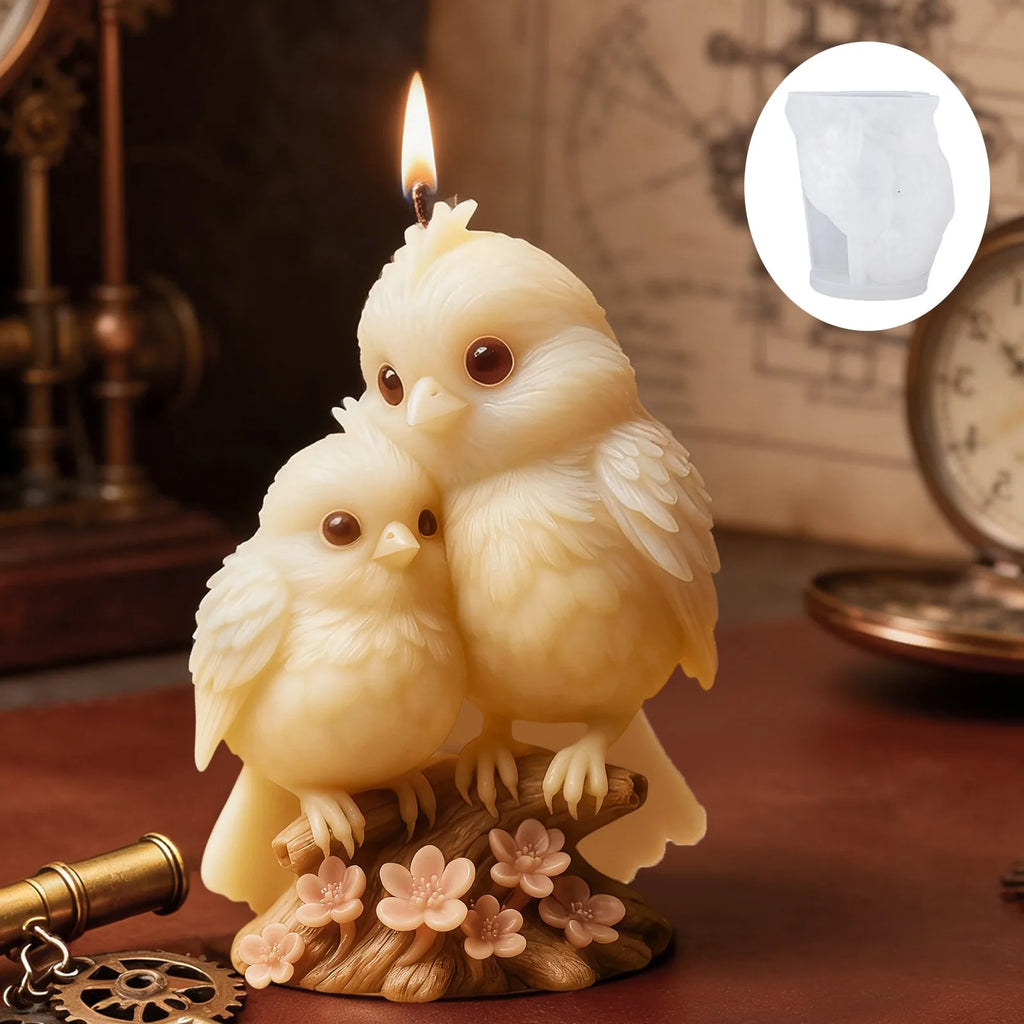 3D Bird Couple Silicone Candle Mold - DIY Aromatherapy Candle, Resin & Soap Craft, Romantic Wedding & Home Decor Oasis Select