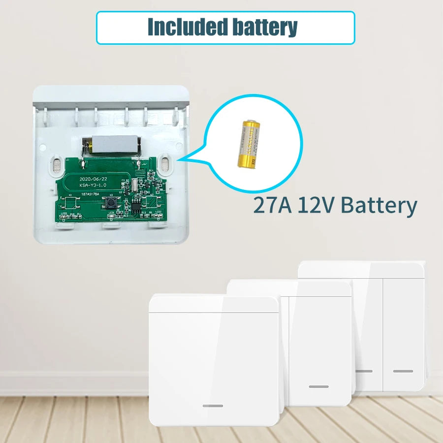433MHz Wireless Wall Switch 1/2/3 Gang + RF Remote 110V/220V Wireless RF Wall Switch Oasis Select