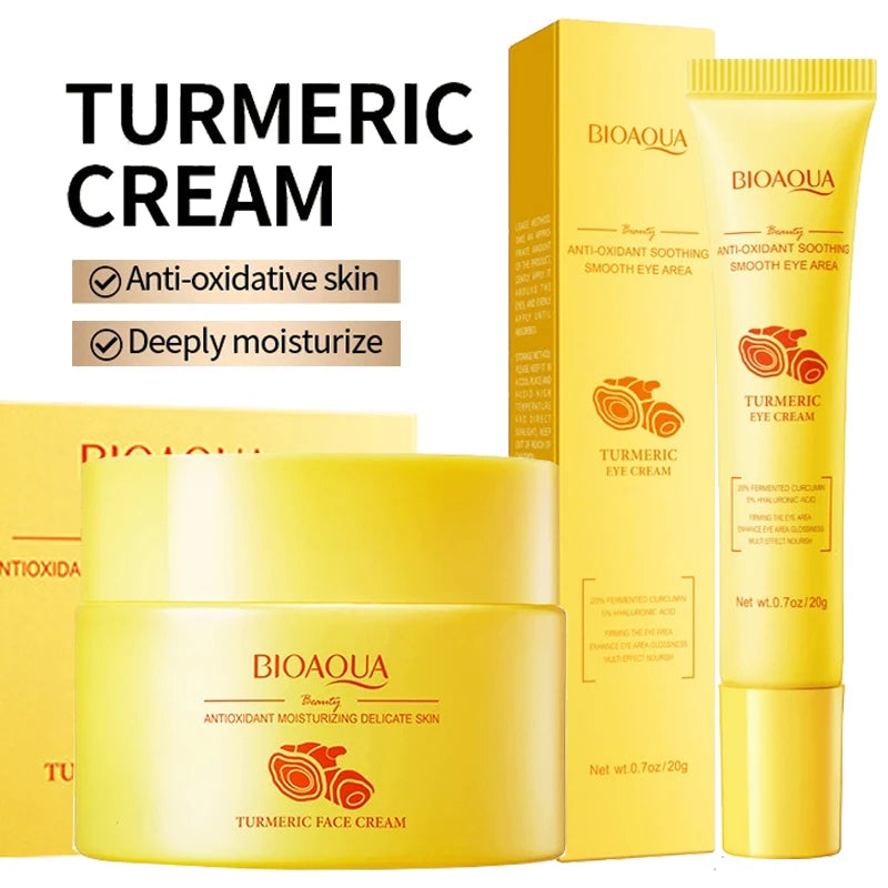 BIOAQUA Turmeric Face Cream & Eye Cream Skin Care Set Skin Care Set Oasis Select Turmeric