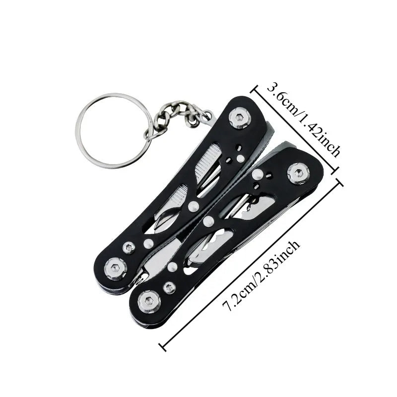Outdoor All Steel Multifunctional Pliers Mini Function Combination Folding Knife Pliers Home Emergency Tool Oasis Select Black