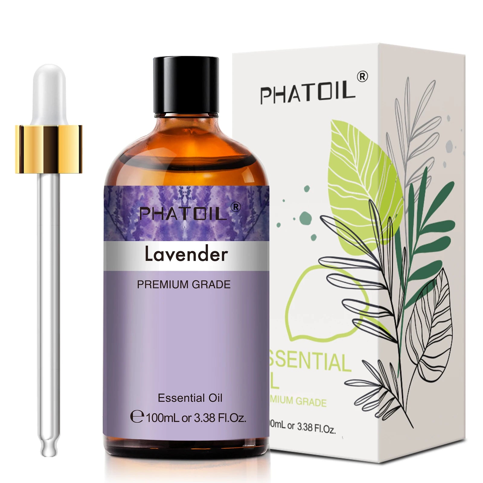 PHATOIL 100ml Pure Essential Oil – Lavender, Eucalyptus & More