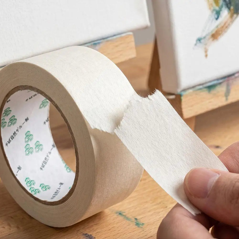 50mmx50m Painter Masking Tape Writable No Residue Easy Tear Single Side Paper Tapefor Car Wall Floor Painting Packaging Sealing Oasis Select