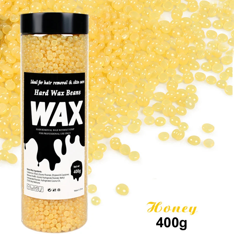 400g Canning Wax Beads For Hair Removal Hot Film Painless Waxing Beads Heating Wax Machine Body Bikini Face Legs Hair Removal Oasis Select 038-400g-Honey