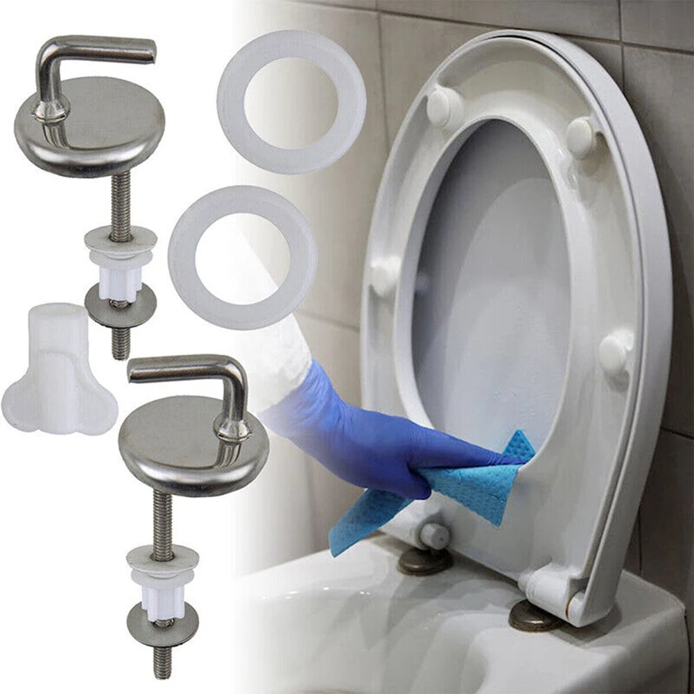 2Pcs Toilet Seat Hinge Adjustable Knob Toilet For Seat Hinge Toilet Seat Fix Fitting Stainless Steel With Mounting Accessory Oasis Select