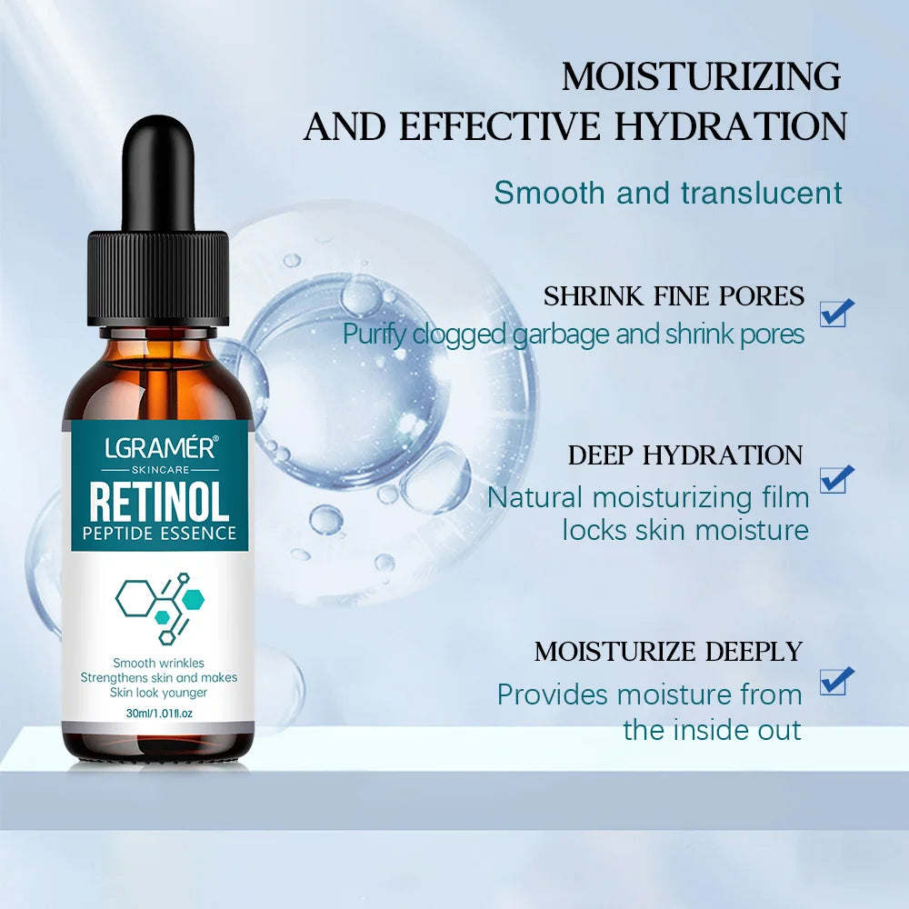 Retinol Anti-Wrinkle Essence Pure Hyaluronic Acid Facial Serum Anti Wrinkle Aging Face Lift Tightening Reduce Eye Finelines New Oasis Select