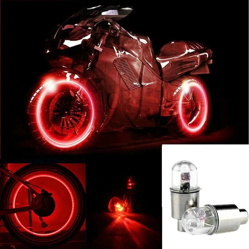 2/4/6/8Pcs Car Light Bicycle LED Tire Lights Universal Car Neon Lamp Valve Cover Lights Tire Colorful Flashing Bulb Decoration Oasis Select