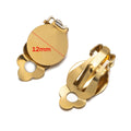 10pcs/Lot Stainless Steel Round Flat Ear Clip Base Converter Non-Pierced Earring Clips For DIY Jewelry Makings Accessories Craft Oasis Select A Gold 12mm