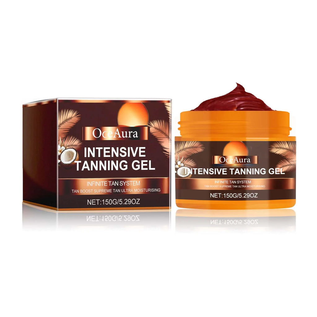 Intensive Tanning Gel & Cream Set Accelerator Bronzing Dark Skin Long Lasting Moisturizing Face Body Sunless Self Tanning Cream Oasis Select 150g Boxed