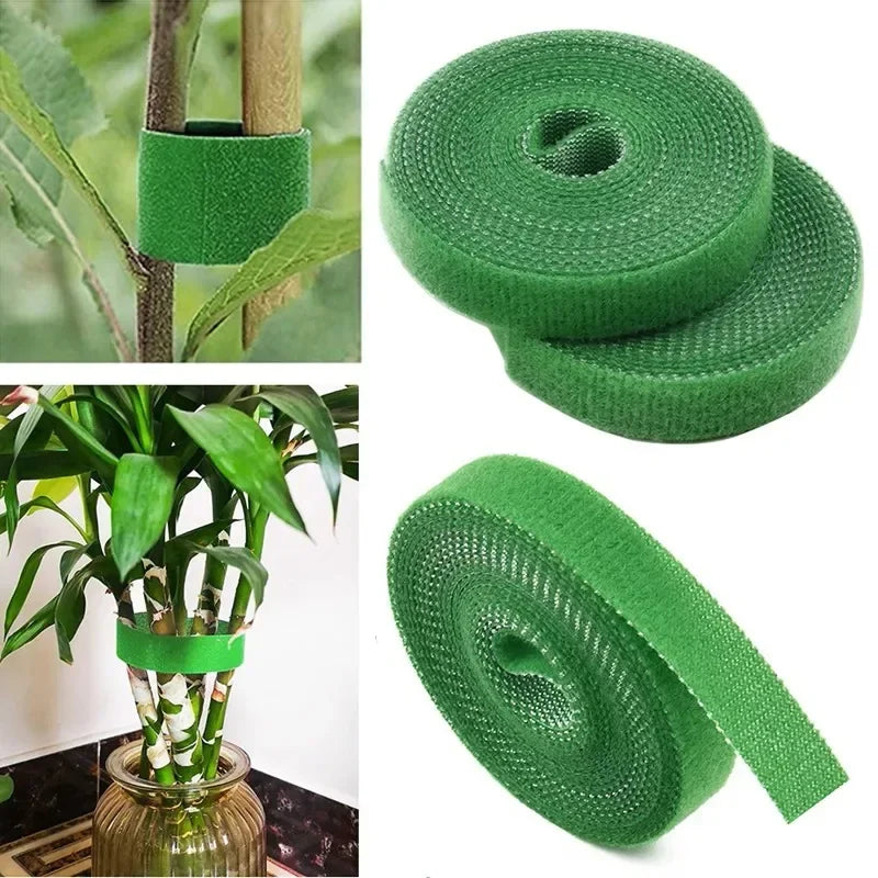 Green Garden Twine Plant Ties Nylon Plant Bandage Garden Hook Loop Bamboo Cane Wrap Support Garden Accessories Oasis Select