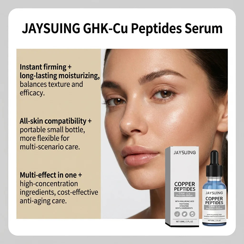 Copper Peptide Face Serum Repair Skin Firming Facial Loosen Skin Brighten Dullness Deeply Hydrate Hyaluronic Acid Face Essence Oasis Select