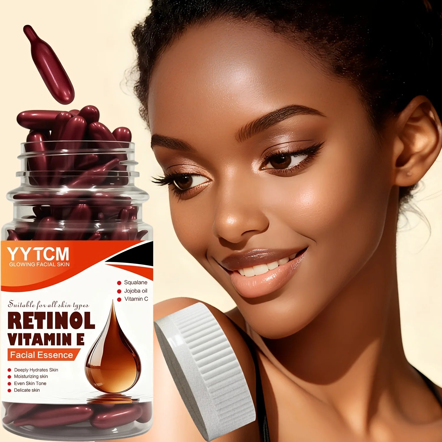 Retinol Vitamin E Capsule Essence – Hydrates, Firms & Brightens Face Capsule Serum Oasis Select