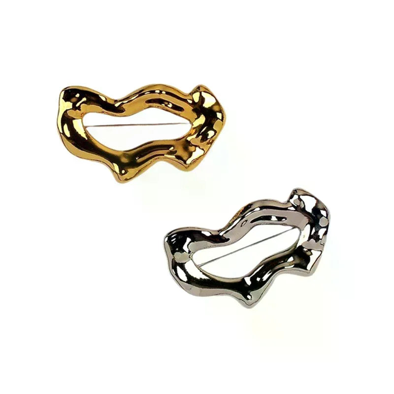 Metal Geometric Brooch Simple Collar Buckles Anti Exposure Multifunction Brooches Pin Accessories For Adult Clothing Ornament Oasis Select