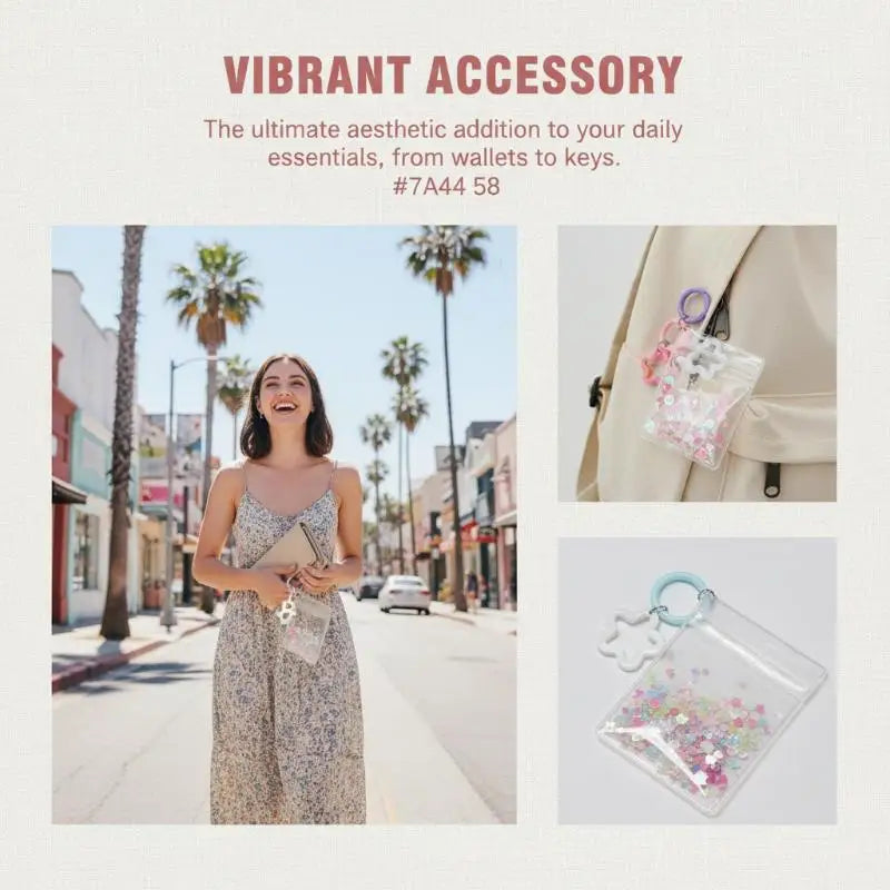 Mini Cartoon Bag Charm Pendant – Glitter Keychain Ornament Bag Charm Keychain Oasis Select