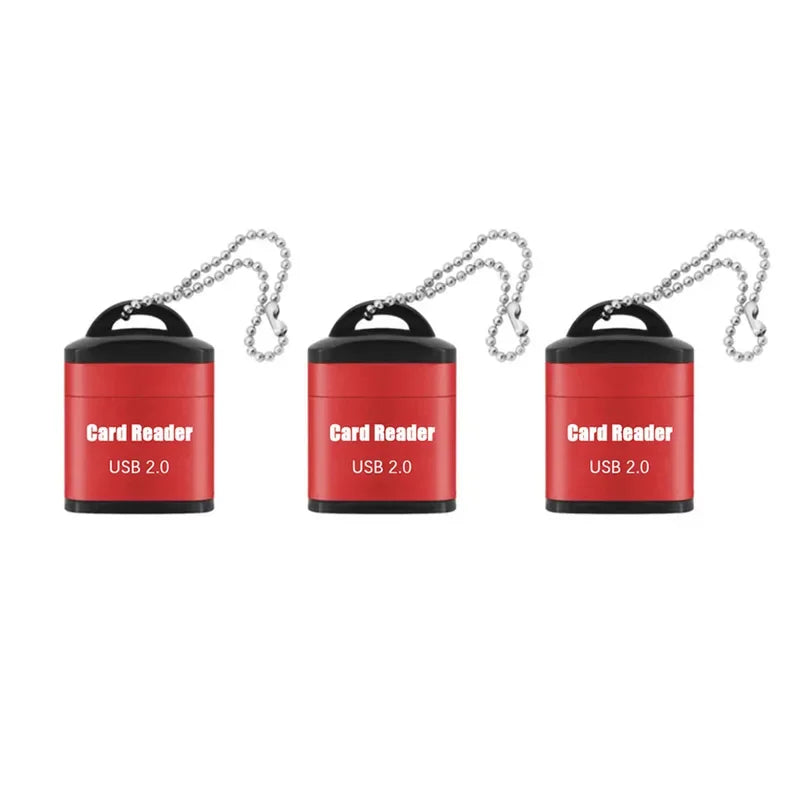 Mini High Speed USB 2.0 Card Reader TF Memory Card Adapter For Computer Desktop Laptop Notebooks USB Cartridge Oasis Select Red 3pcs