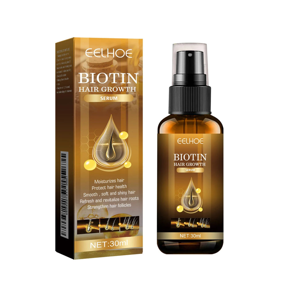 EELHOE Biotin Hair Spray For Man Women 30ml Hair Growth Repair Damage Restore Oil Scalp Repair Serum Spray Thicken Hair Care Oasis Select 1pcs