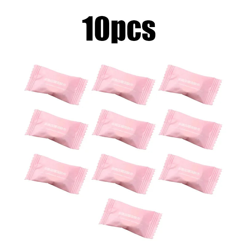 10/30/60pcs Disposable Compressed Towel Portable Comfortable For Outdoor Travel Water Wet Towel Expandable Cotton Water Wet Wipe Oasis Select 10pcs