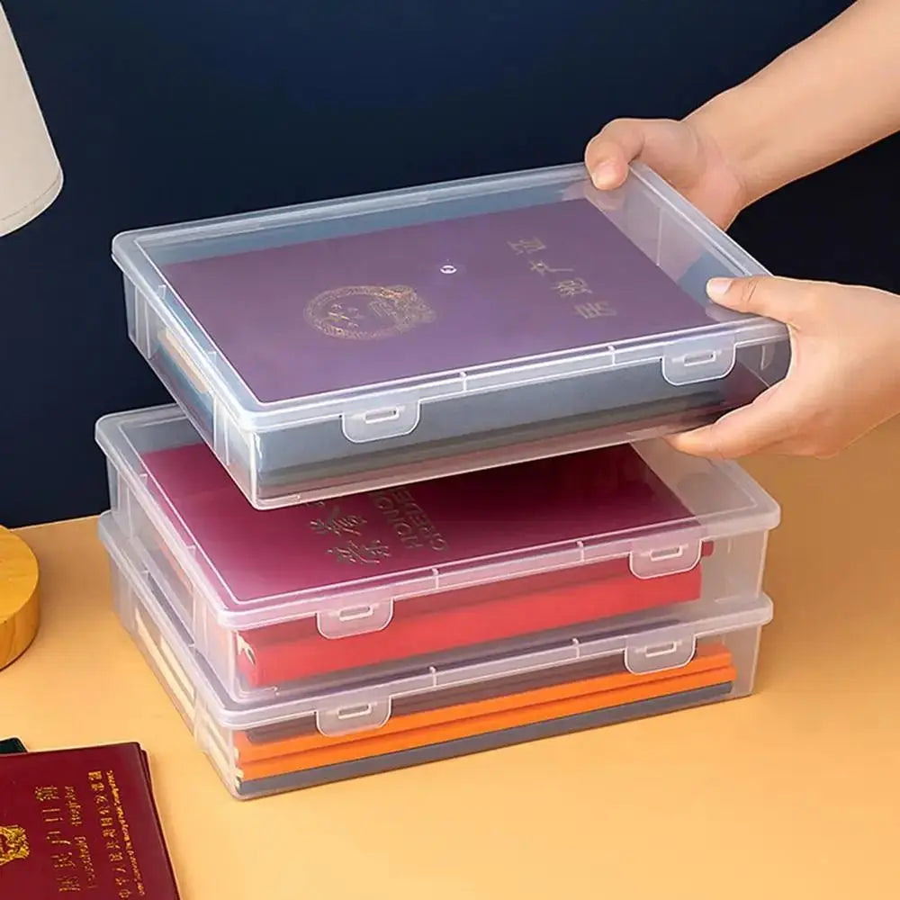 1Pcs School Home Office Supplies Document Storage Container Multifunctional Transparent A4 A5 File Organizer Plastic Oasis Select