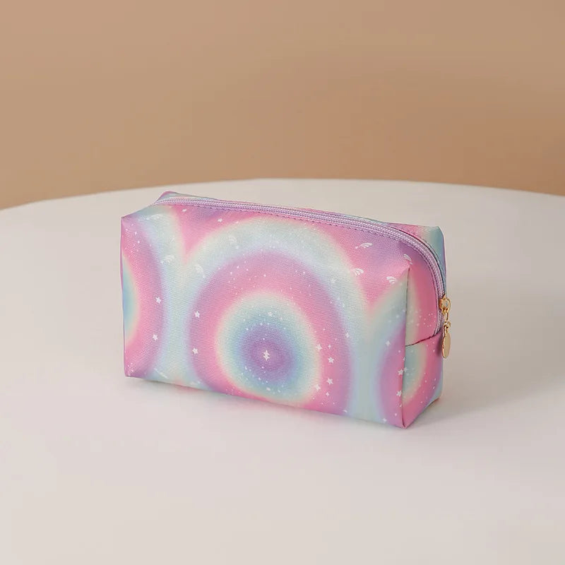 Gradient Cosmetic Bag with/without Handle, Waterproof Makeup Pouch, Portable Travel Toiletry Organizer for Women ﻿ Oasis Select Rainbow Handless