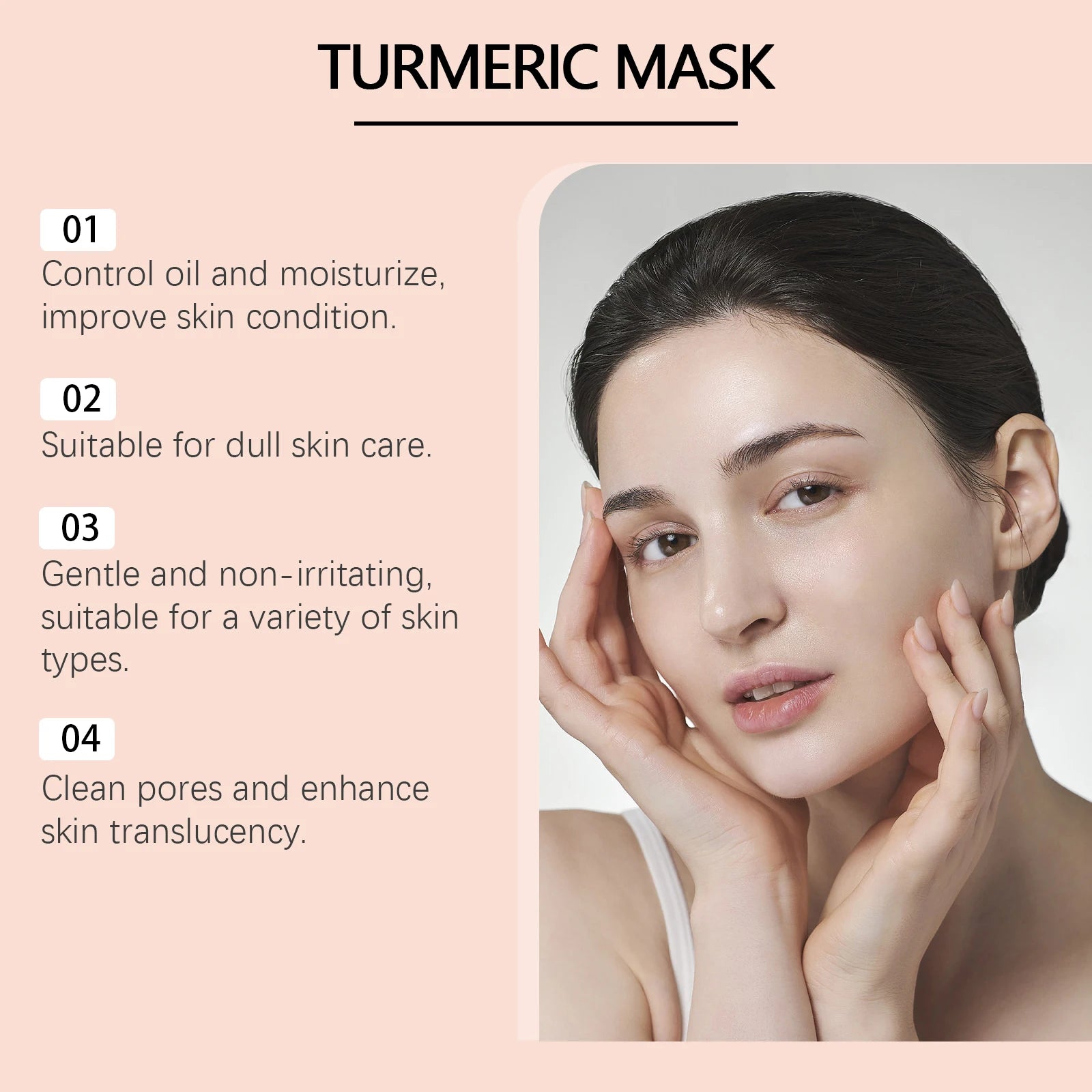 Turmeric Vitamin C Clay Mask Deep Cleansing Dark Spot Removal Tighten Shrink Pores Anti Acne Brightening Moisturizing Skin Care Oasis Select