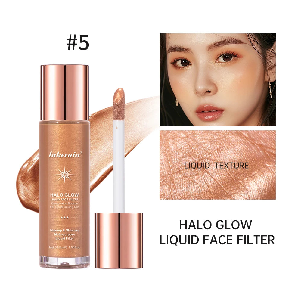 8colors Facial Highlight Liquid Long-Lasting Makeup Face Body Highlight Contouring Liquid Highlight Liquid Dual Effect Cosmetics Oasis Select Color 5