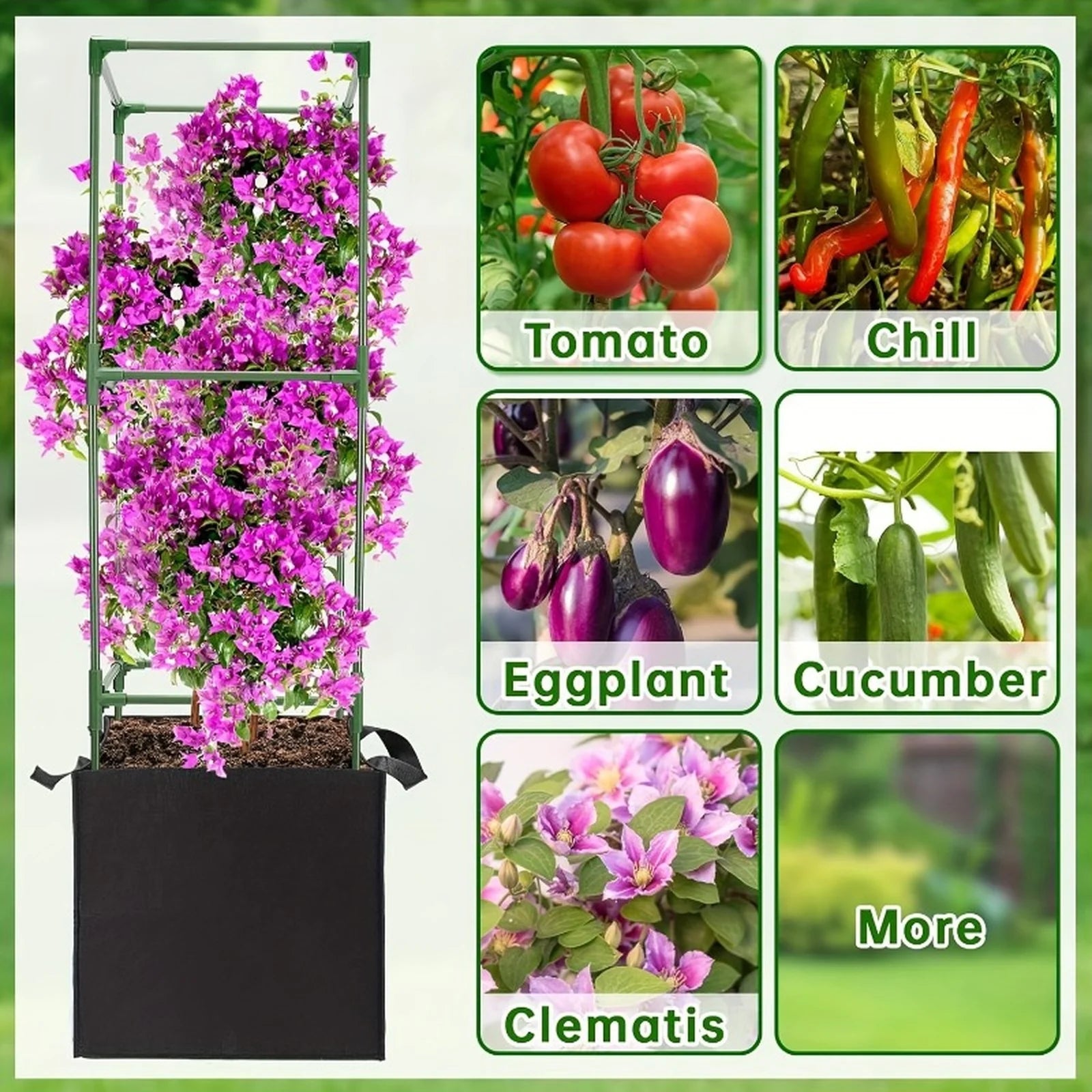 3PC Breathable Plant Bags Gardening Square with Handles Grow Bags for Outdoor and Home Garden 30x30x30cm Plant Containers Oasis Select