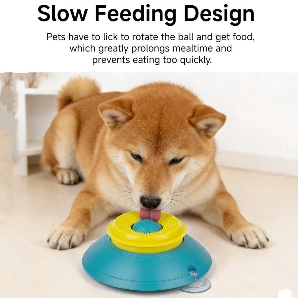 Anti-Choking Dog Licking Bowl Non-Slip Base Food-Grade Slow Feeder Dog Bowl with Rolling Ball Massage Dot Cat Treat Bowl Oasis Select