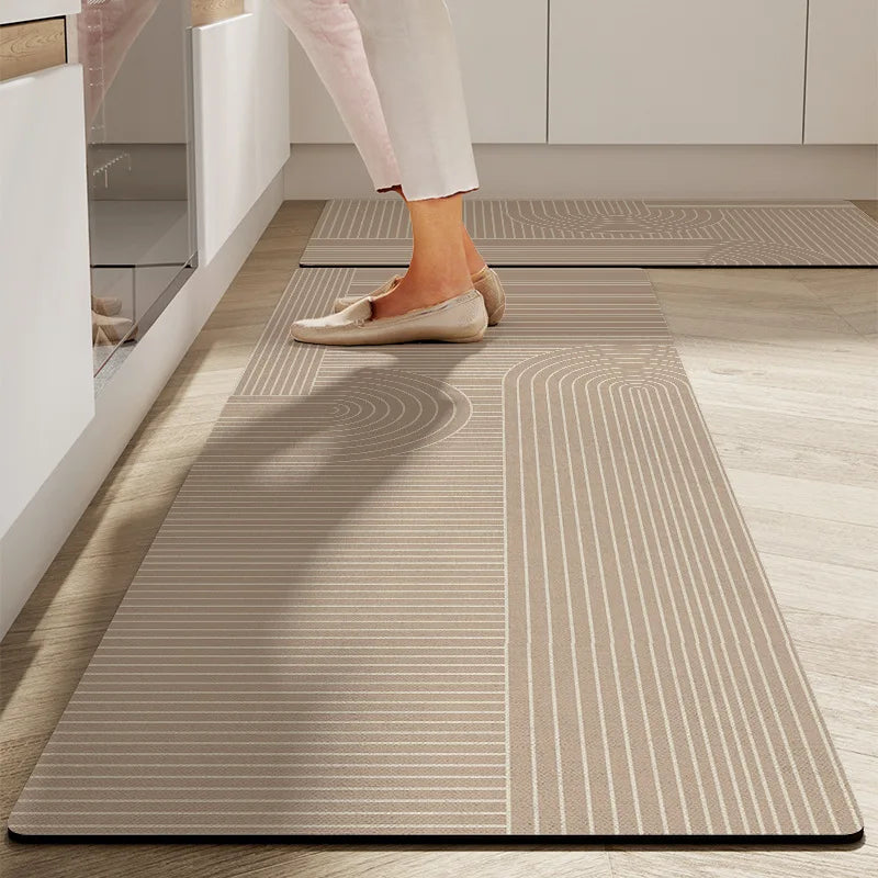 Japanese style Kitchen Mat Foot mats Long Area Rugs Crystal Velvet Carpet for Living Room Absorbent Foot Mats Bedroom Doormat Oasis Select F 60x90cm