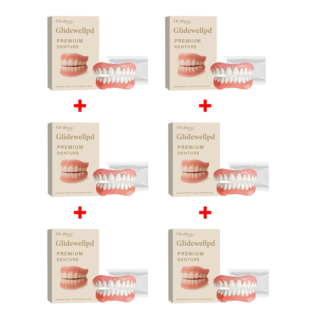 Oralhoe Soft Silicone Temporary Dentures Full Set – Upper & Lower Temporary Denture Set Oasis Select 6sets boxed