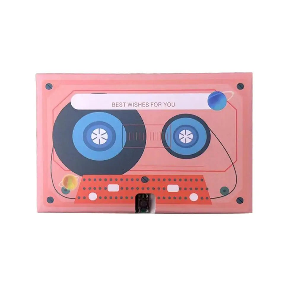 Voice Recordable Greeting Card 60 Seconds Recording Time Message Recorder Cassette Recording Voice Tape Greeting Card Oasis Select E