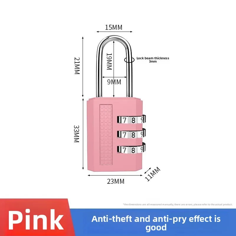 Mini Lock Resettable 4 Dial Digits Code Number Password Combination Padlock Travel Security Lock for Luggage Lock Padlock Gym Oasis Select pink