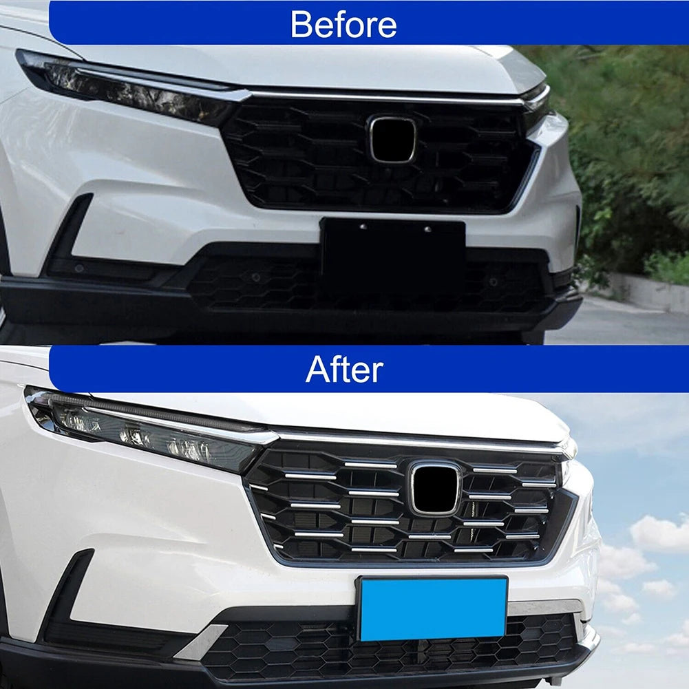 Protect Your Car's Front with Scratch proof Stainless Steel Grille Decoration Cover Trims for Honda For CRV 2023 2024 Oasis Select