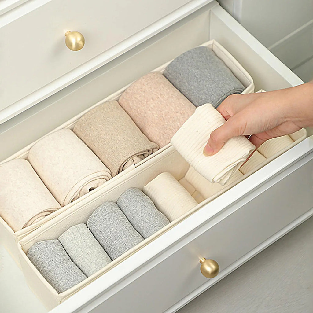 Long Storage Container Bin Space-Saving Foldable Fabric Storage Bins Durable and Stable Sock Underwear Organizer for Drawer Oasis Select