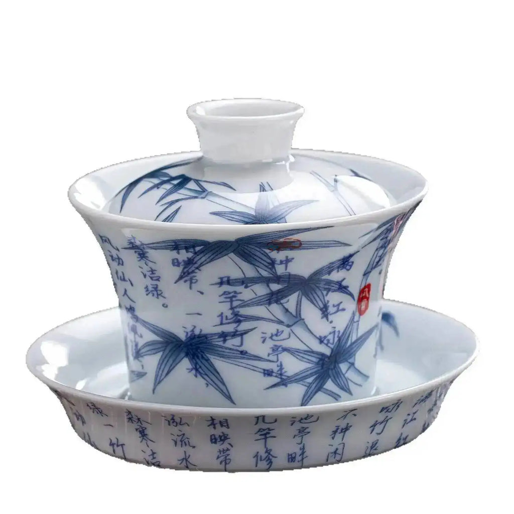 Ceramic Three-Talent Gaiwan Home Single Tea Maker Tea Cup Chinese Style Kung Fu Tea Set with Lid Tea Cup Gaiwan Oasis Select