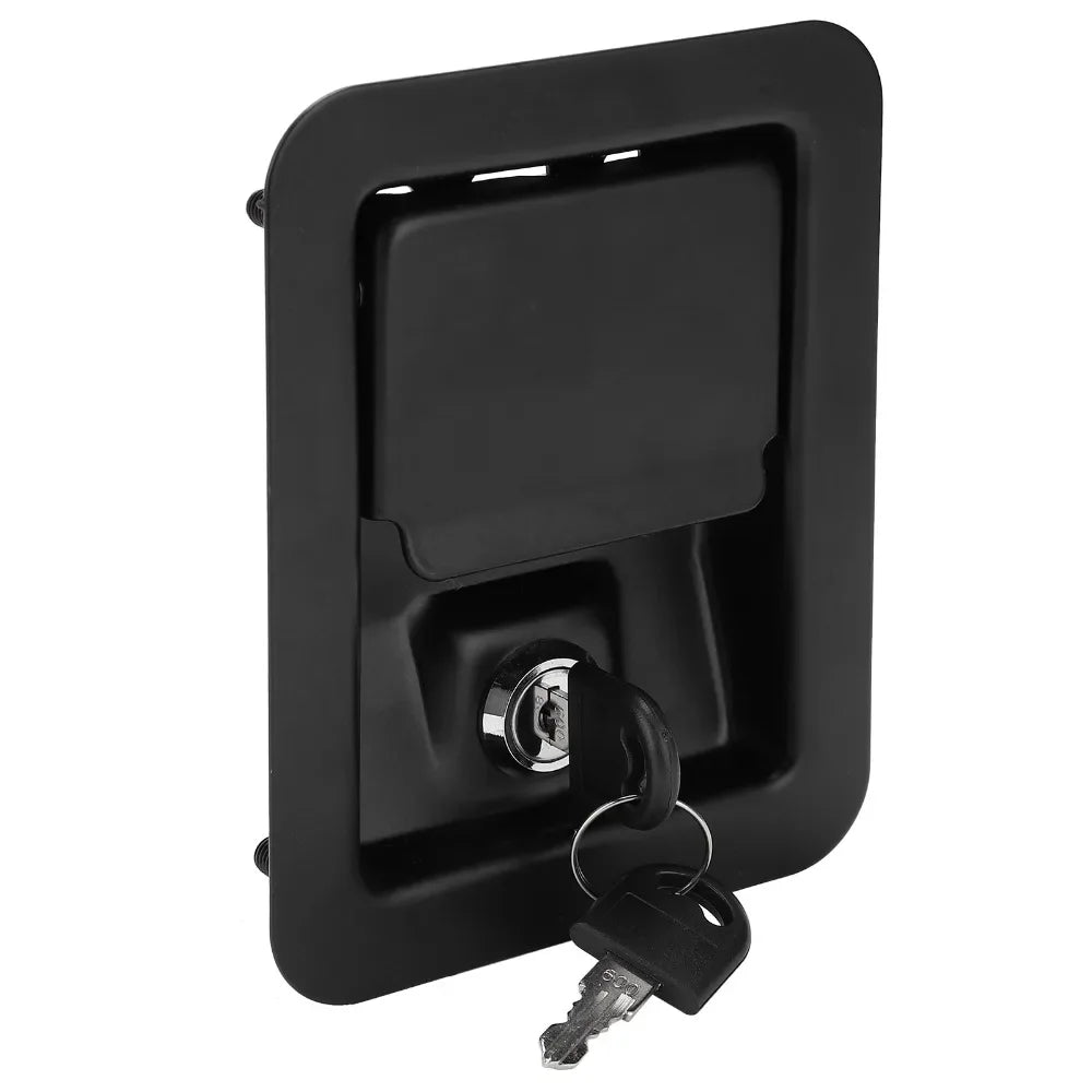 141*109mm Generator Panel Lock with Keys 4-Corner Mounting Square Panel Lock Black Stainless Steel Silent Unit Lock Oasis Select