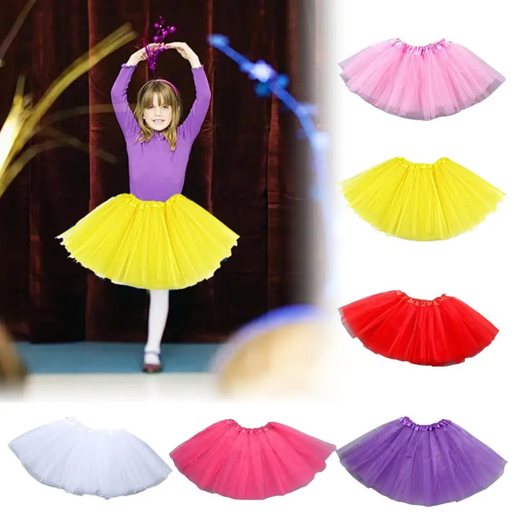 Girls' 3-Layer Tulle Tutu Skirt – Ballet & Party Ages 2–8 Girls Tutu Skirt Oasis Select