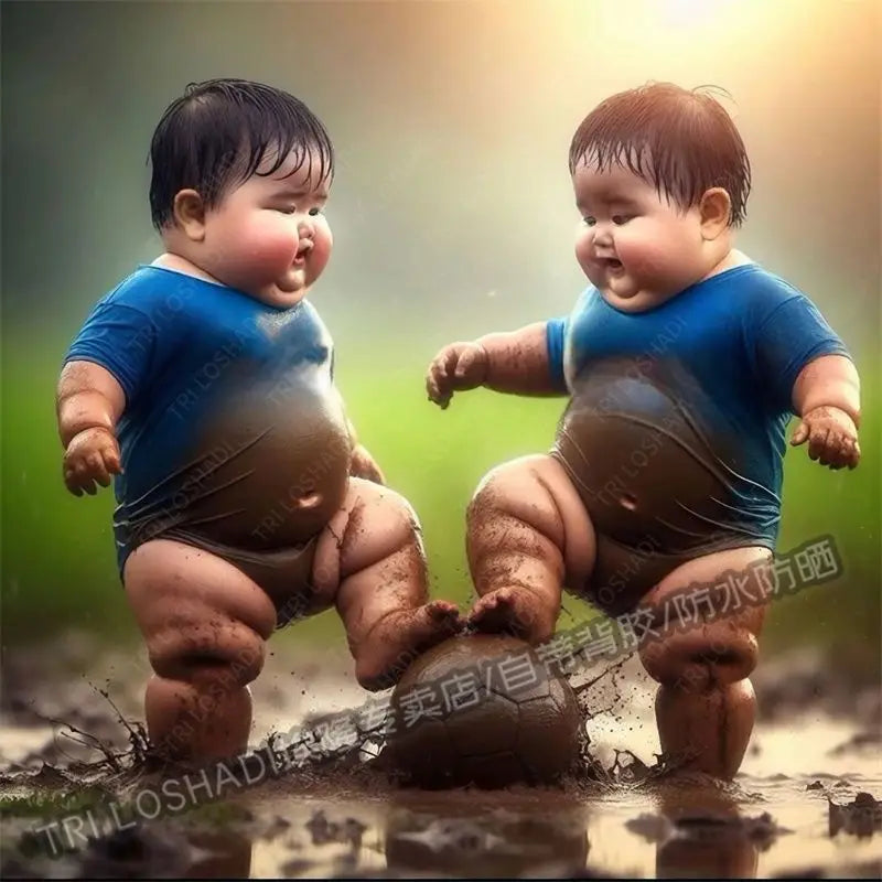 Mud Kickball Baby Sticker Wall Decoration Personality Creative Cute Man Treasure Sticker Electric Car Waterproof Sticker Oasis Select TG4809 50cm