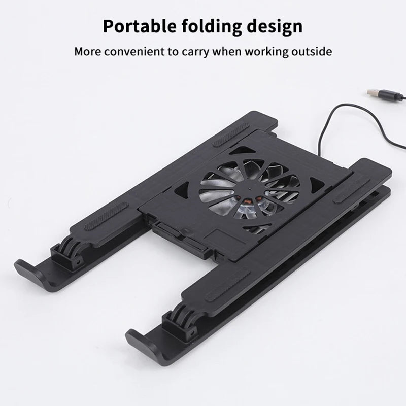 Laptop Cooler Base Stand Foldable Laptop Cooling Pad Holder Portable Notebook Radiator Bracket Heighten Rack With 1 Cooling Fans Oasis Select