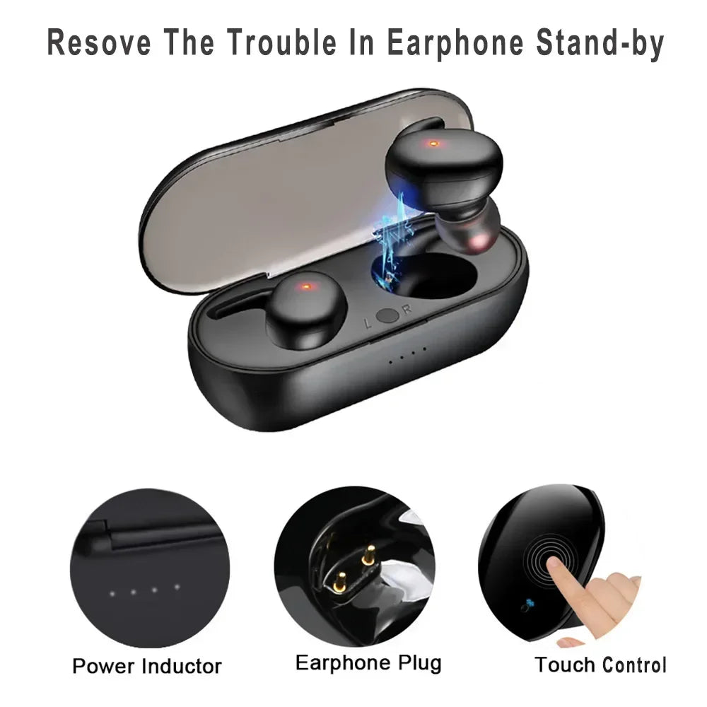 TWS Bluetooth Earphones 5.0 Wireless Stereo Earbuds In-ear Noise Reduction Waterproof Headphones With Charging Case Oasis Select