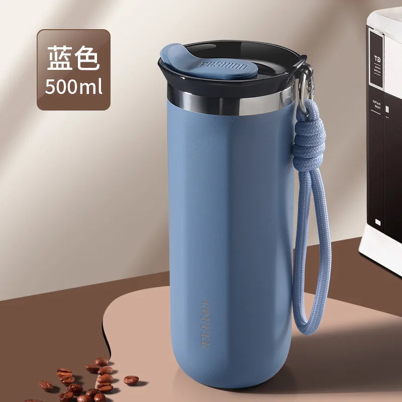 350/500ml Vacuum Insulated Coffee Mug, Double-wall Stainless Steel Travel Tumbler, Office Portable Cold Coffee Cup Gift Cup Oasis Select Royal-blue-500ml .350 or 500ml