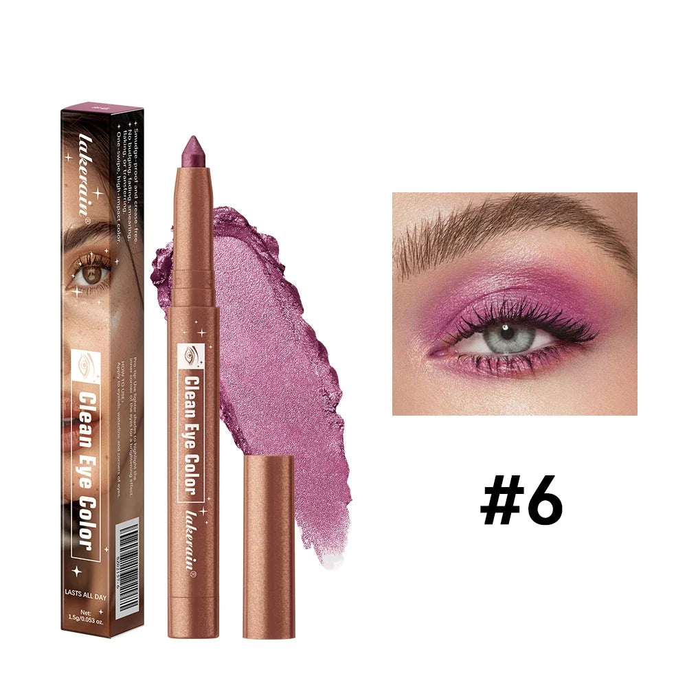Lakerain 12-Color Eyeshadow Sticks – Waterproof Shimmer & Matte