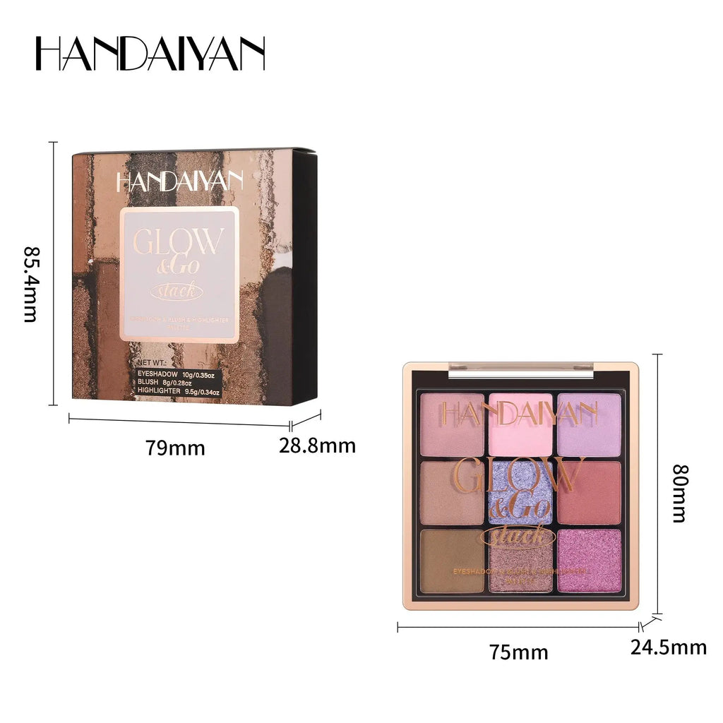 Handaiyan 3-in-1 Eyeshadow, Blush & Highlighter Palette