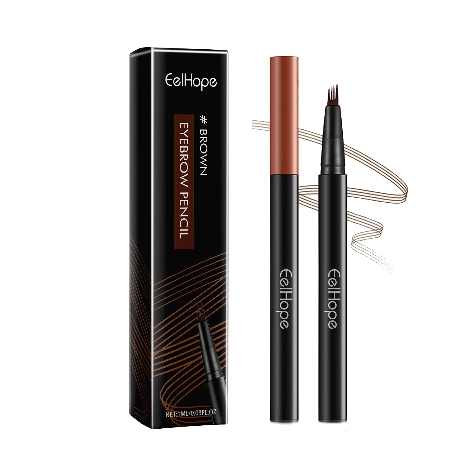 Eelhope 4-Pronged Waterproof Eyebrow Pencil – Black & Brown