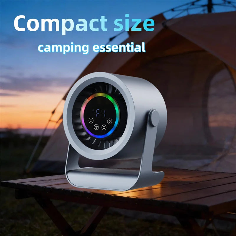 USB Mini Fan Touch Control Digital Display – Silent Desk Fan