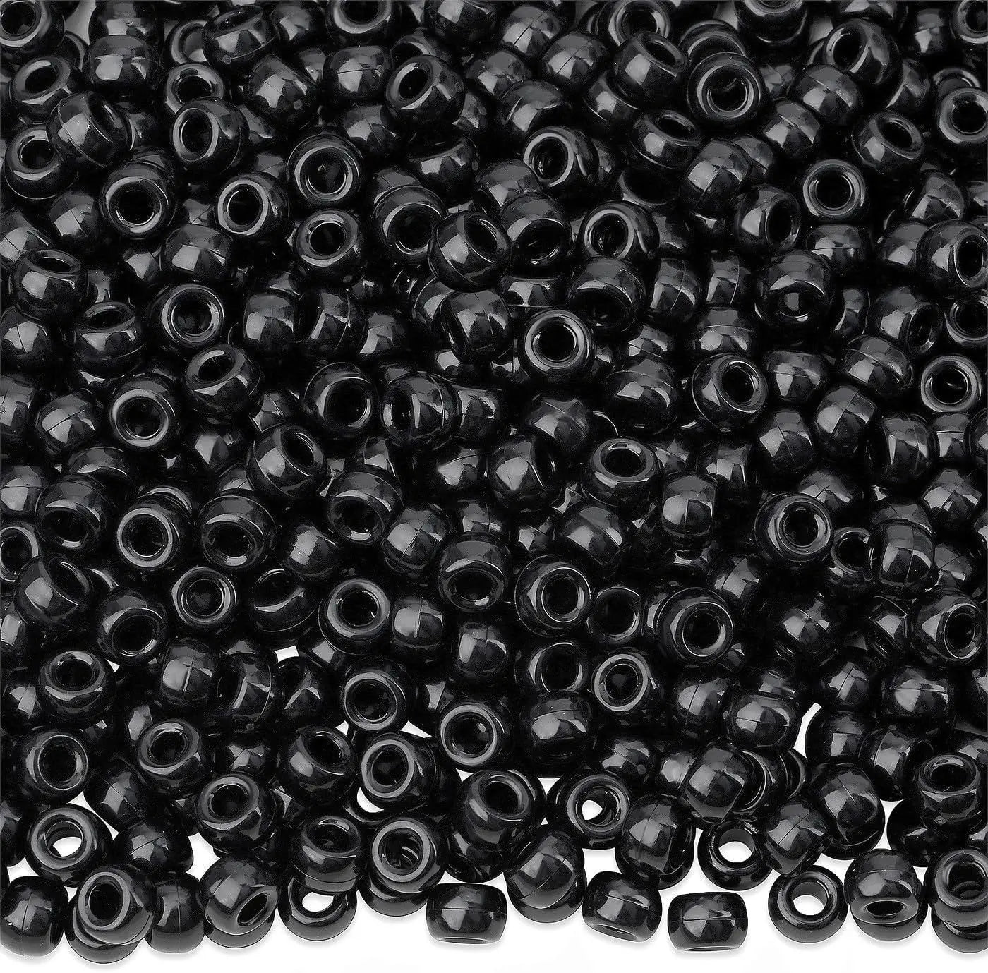 100Pcs Acrylic Pony Beads 6x9mm Bulk Plastic Large Hole Mix Pen Hair Kandi Beads for Friendship Bracelet Jewelry Making Braids Oasis Select